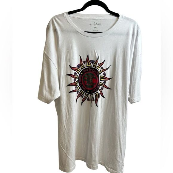 NWOT Unisex White Short Sleeve Tee Shirt “Alice In Chains” Rock Band - Size 2XL - Picture 2 of 5